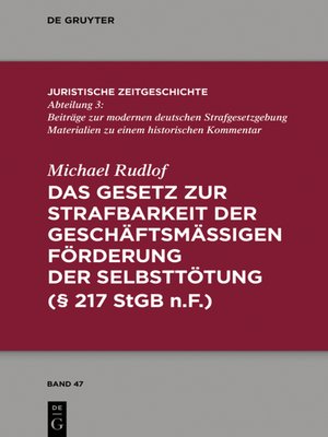 cover image of Das Gesetz zur Strafbarkeit der geschäftsmäßigen Förderung der Selbsttötung